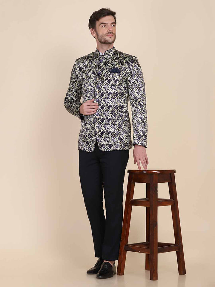 Men Printed Bandgala Blazers - Tahvo India