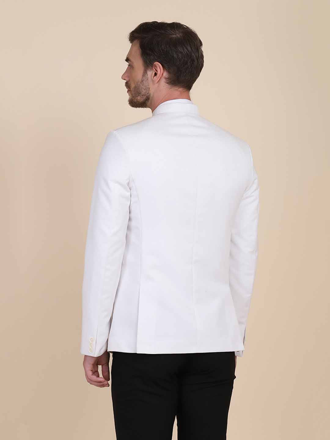 Men White Bandgala Suit - Tahvo India