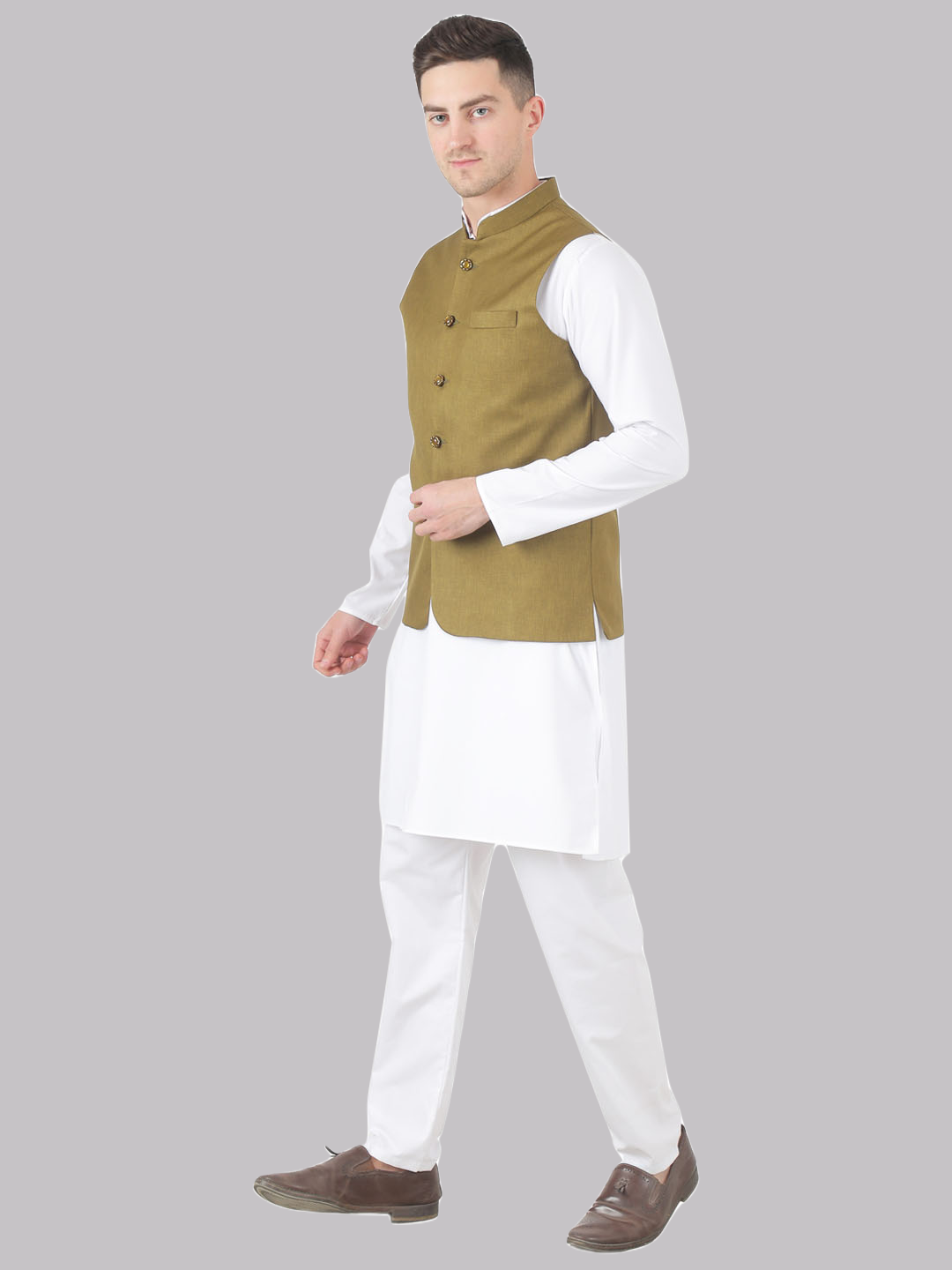 Men Kurta Set With Jacket - Tahvo India