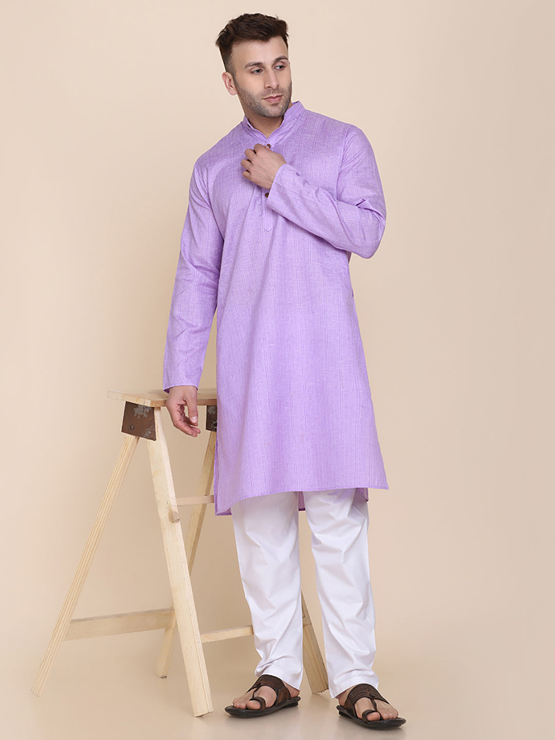 Men purple Kurta set - Tahvo India