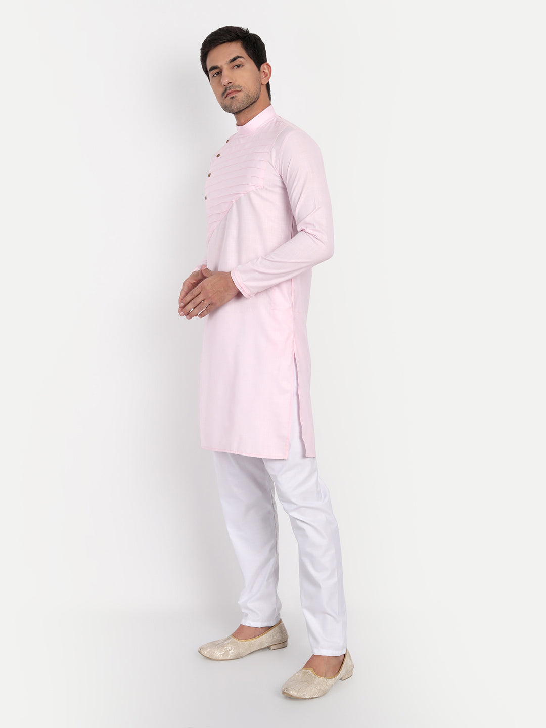 Men Pink Solid Kurta - Tahvo India