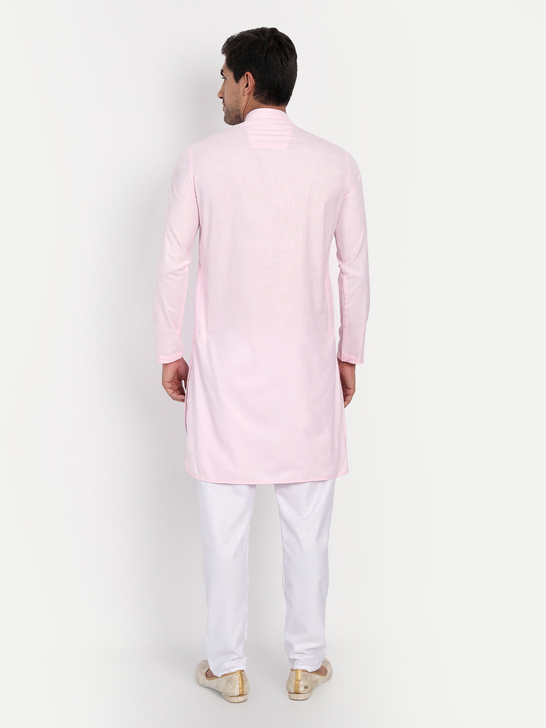 Men Pink Solid Kurta - Tahvo India