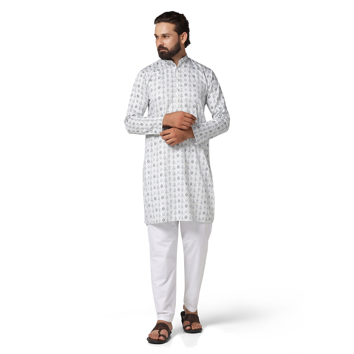Men Printed Cotton Kurta