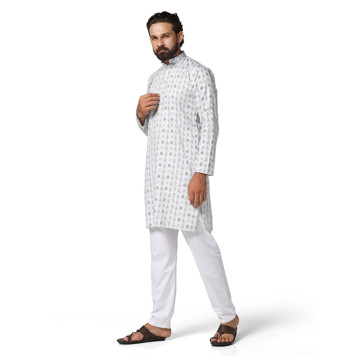 Men Printed Cotton Kurta