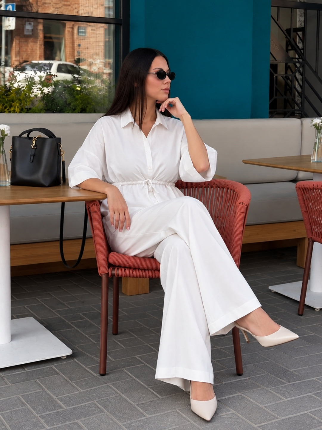 White Solid Co-Ords Set