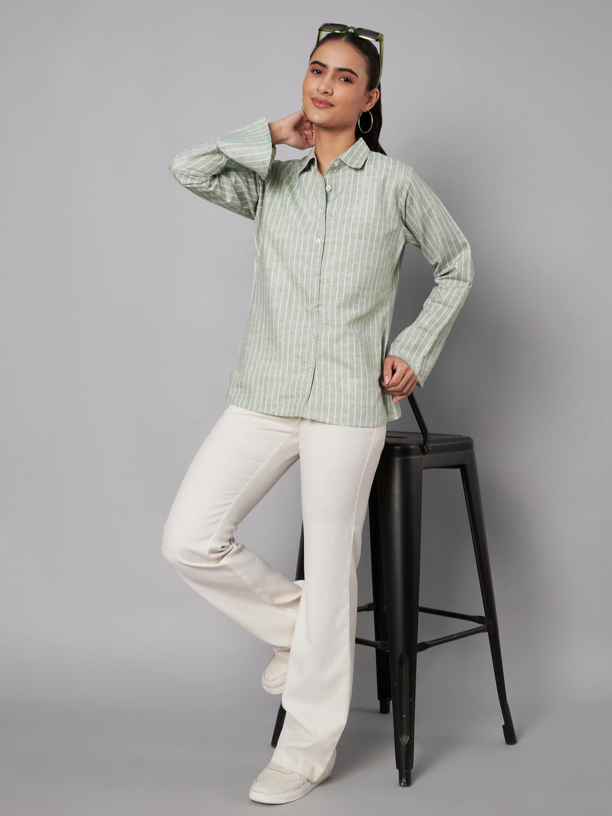 The Flare Cuff Stripe Shirt