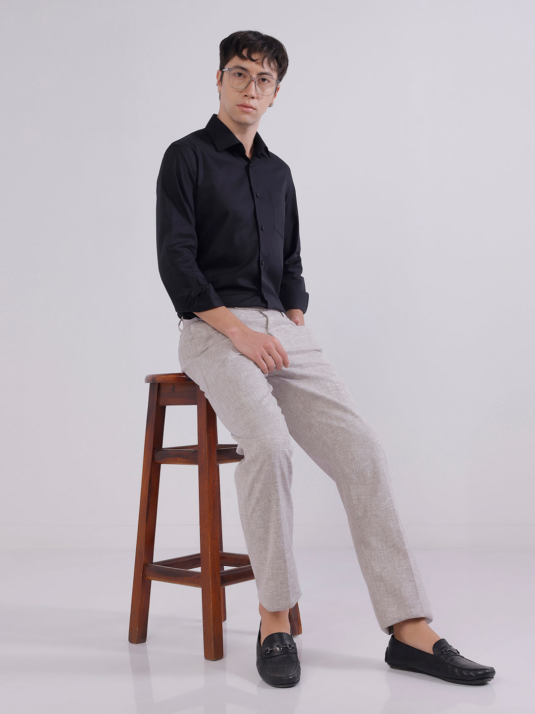 Men Regular fit linen trousers