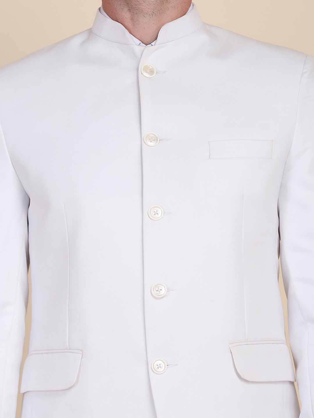 Men White Bandgala Suit - Tahvo India