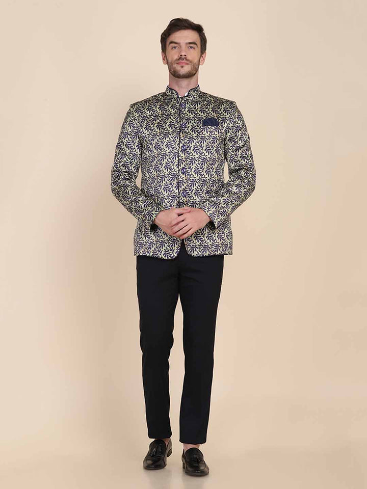 Men Printed Bandgala Blazers - Tahvo India