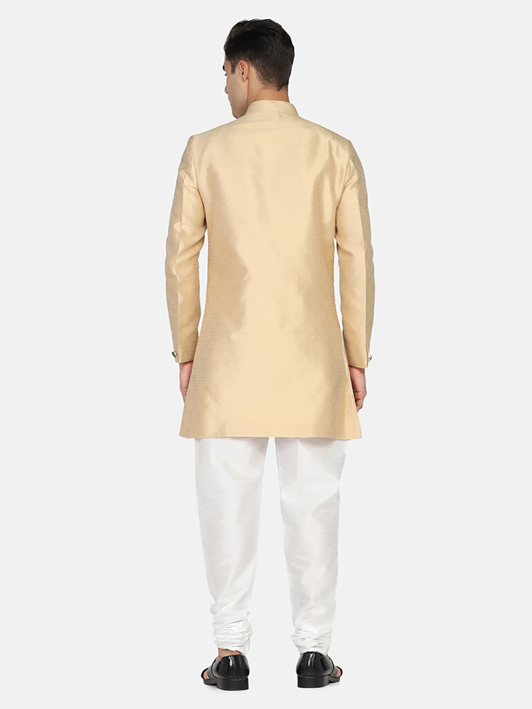 Men Golden Indo Sherwani - Tahvo India