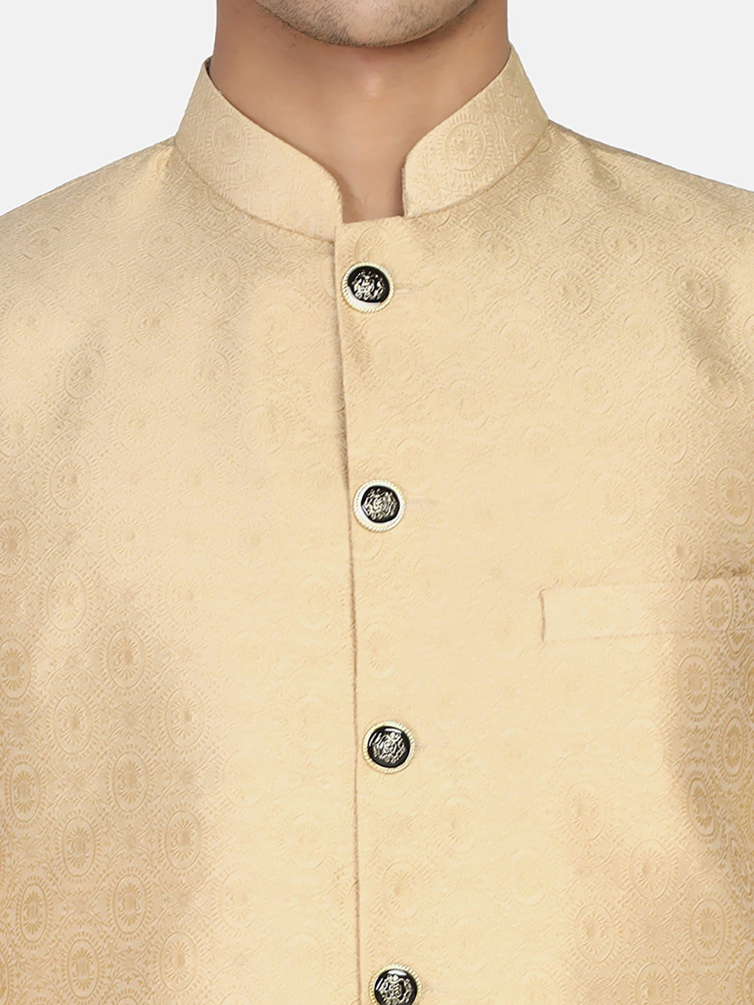 Men Golden Indo Sherwani - Tahvo India