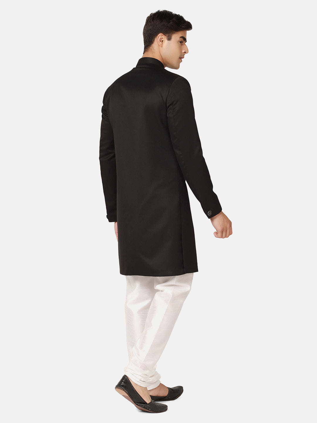 Men Black Indo Sherwani - Tahvo India