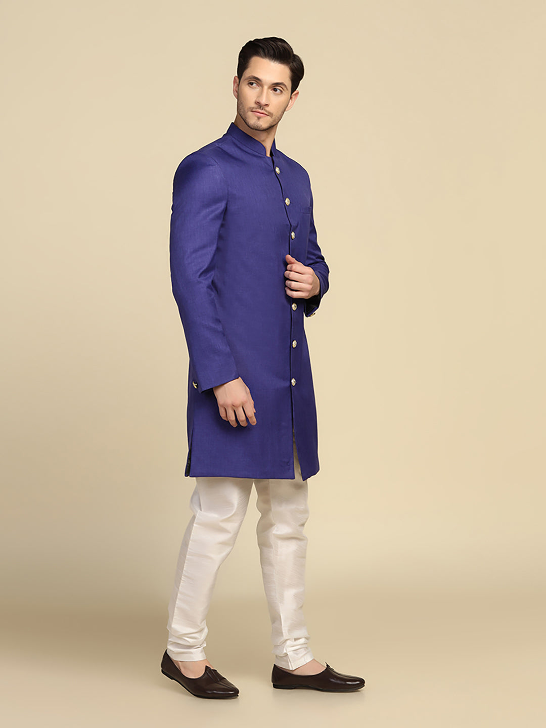 Men Purple Sherwani - Tahvo India