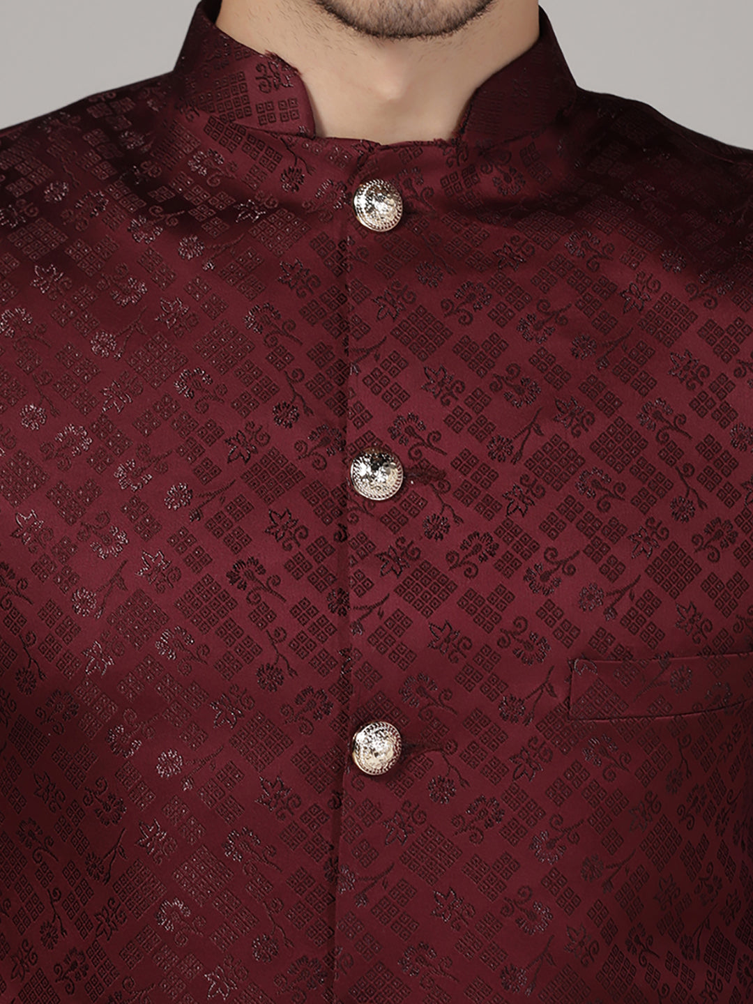 Men Maroon Sherwani - Tahvo India