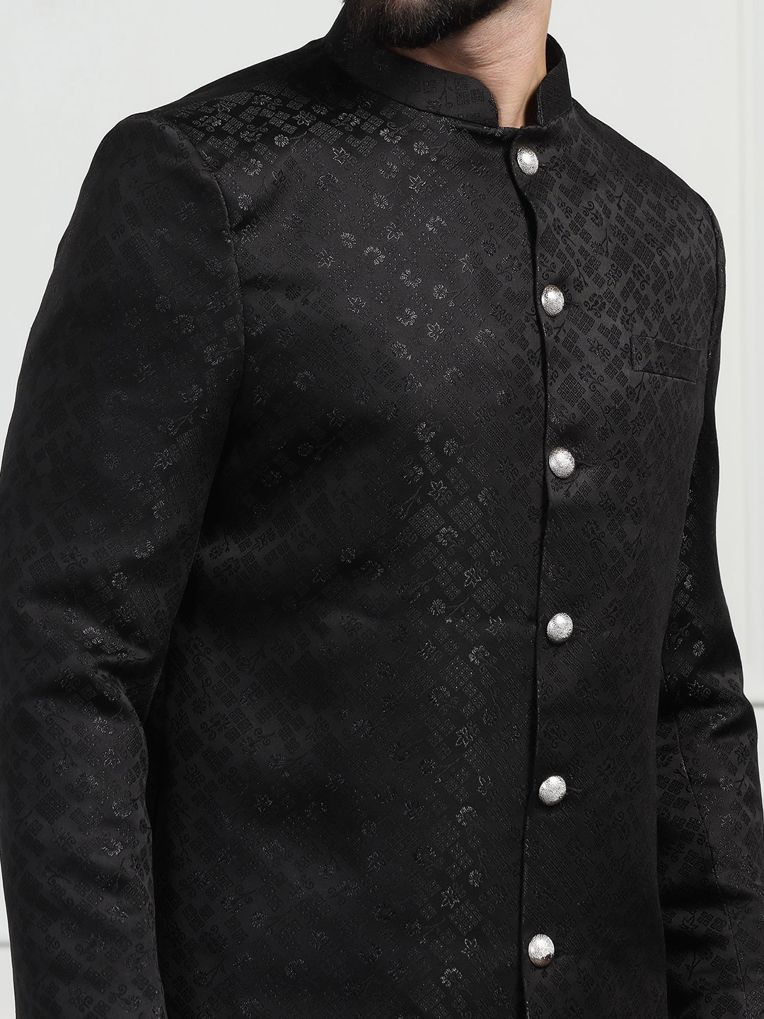 Men Black Sherwani - Tahvo India