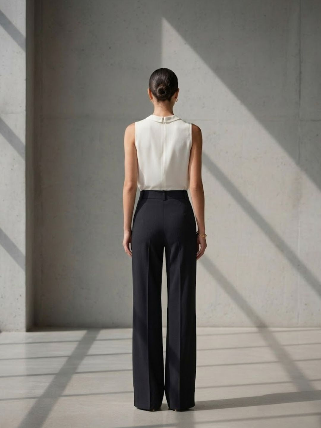 Black wide leg trousers