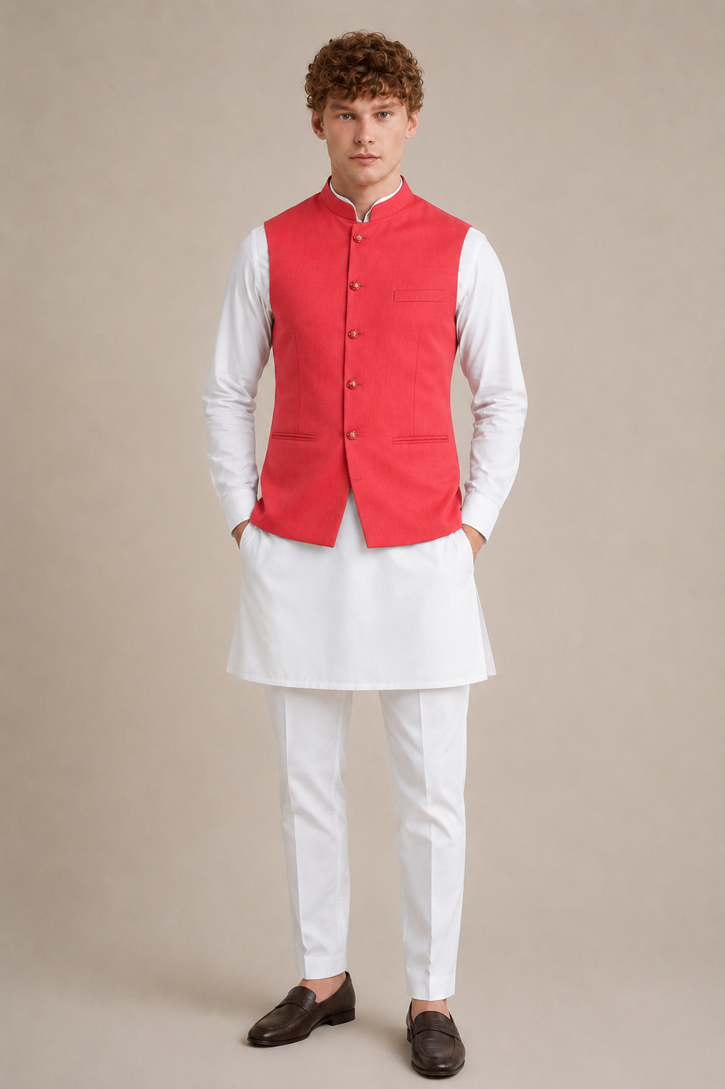 Men Kurta Set With Jacket