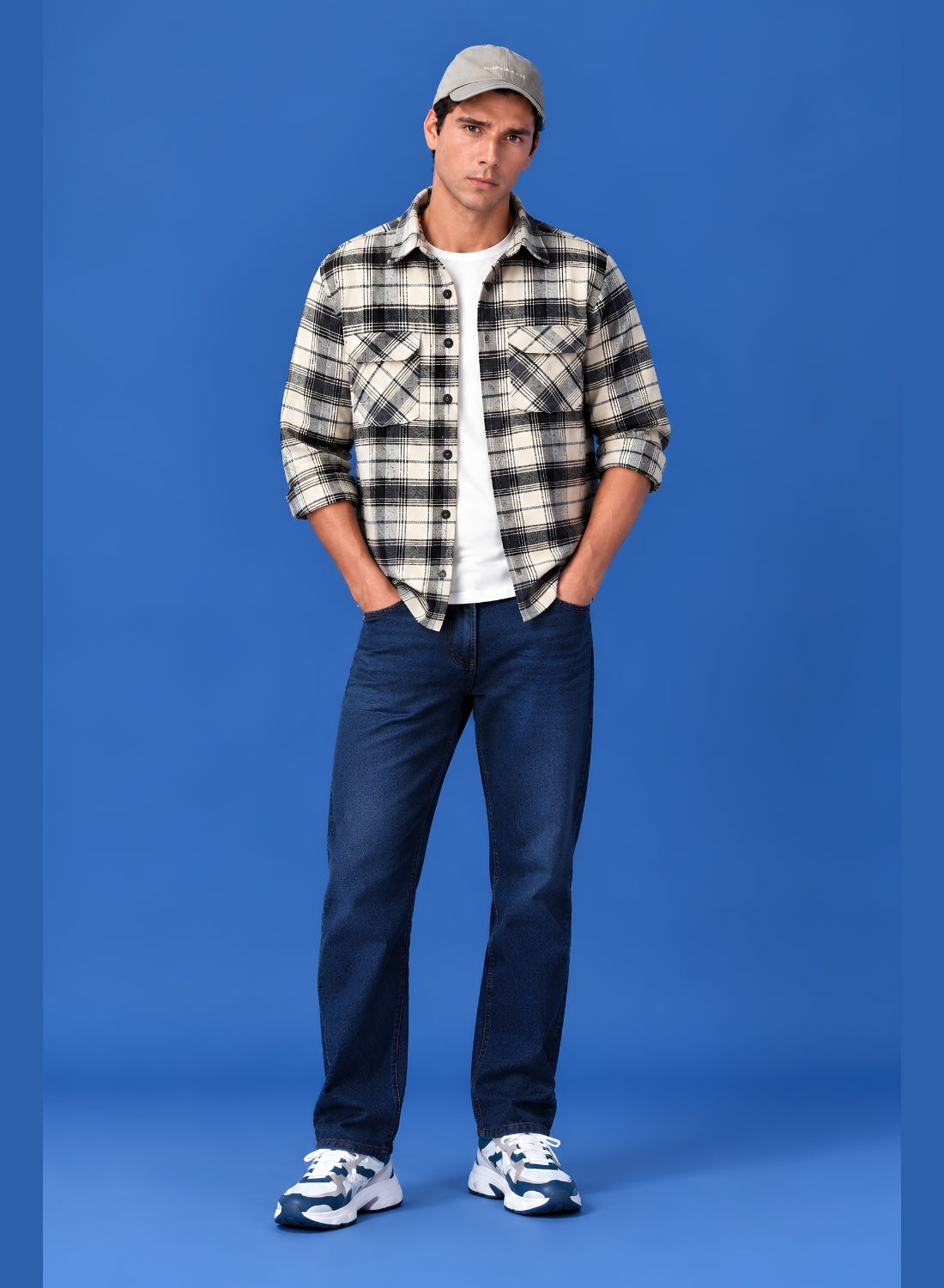 Men Plaid Flannel Shirt Boxy Relaxed Fit