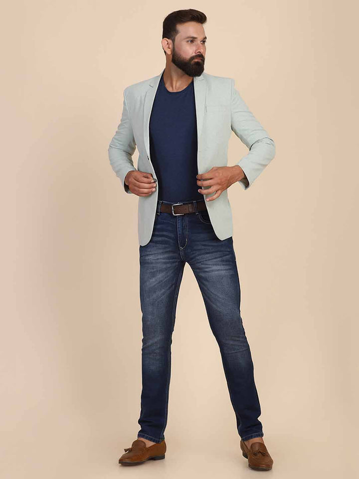Men Suede Green Blazer - Tahvo India