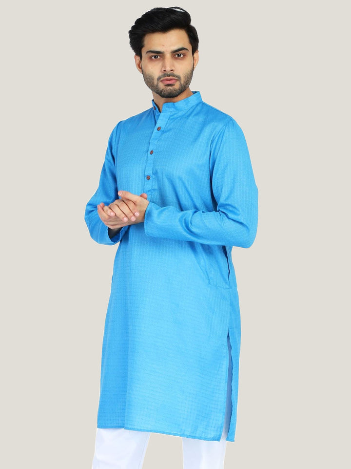 Men Blue Casual Kurta - Tahvo India
