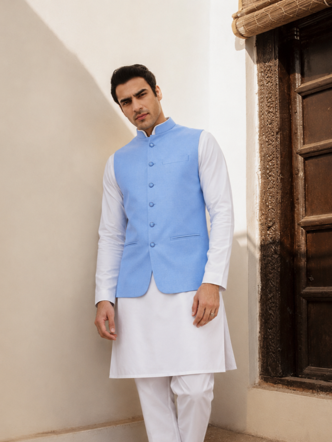 Men Blue Nehru Jacket