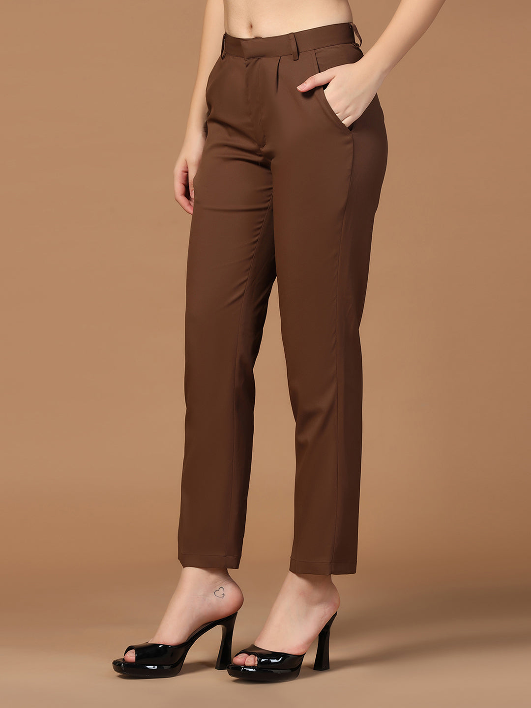 Lapel Collar Full Sleeve Crop Top & Trouser - Tahvo India
