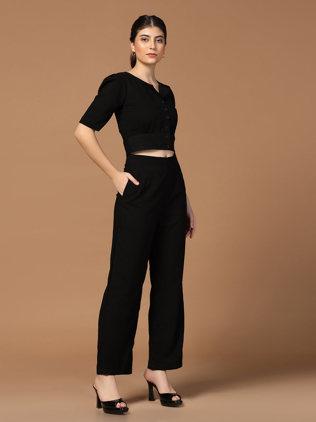 Women Solid Co-Ord Set - Tahvo India
