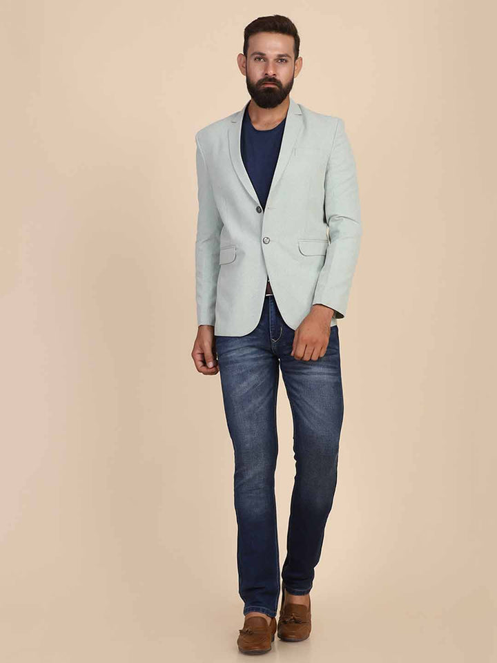 Men Suede Green Blazer - Tahvo India
