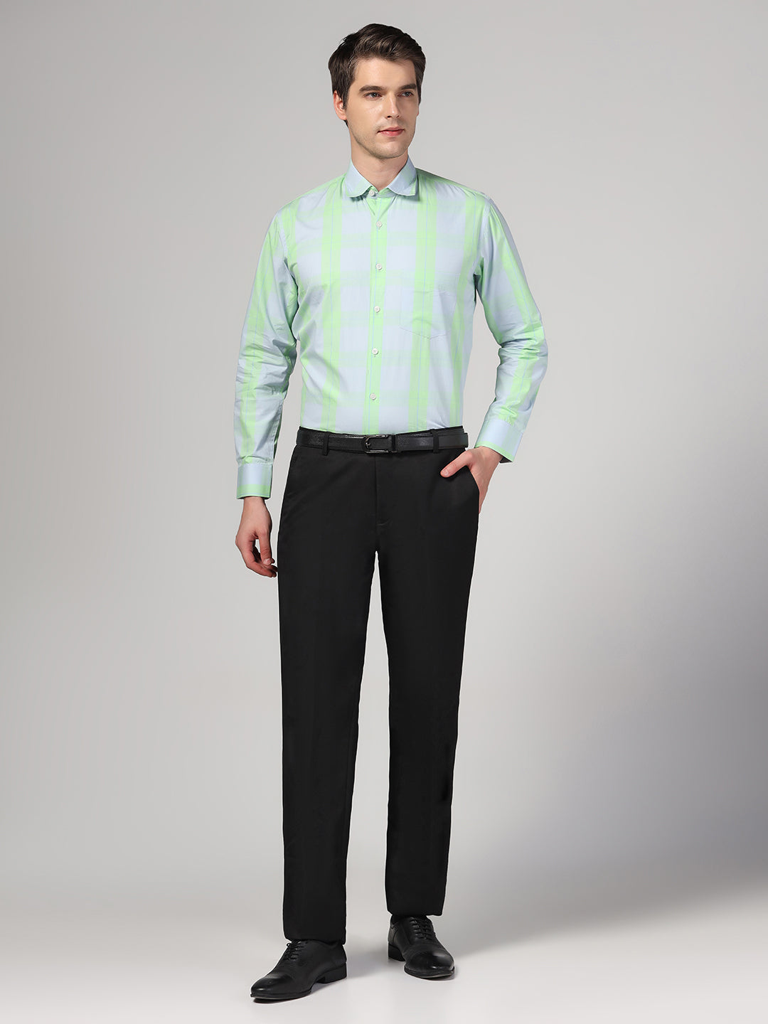 Men Flouresent Check Shirt & Trousers Set - Tahvo India