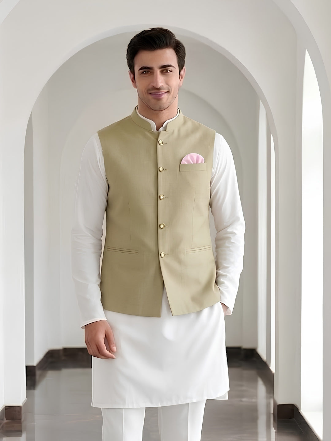 Men Kurta Set With Jacket