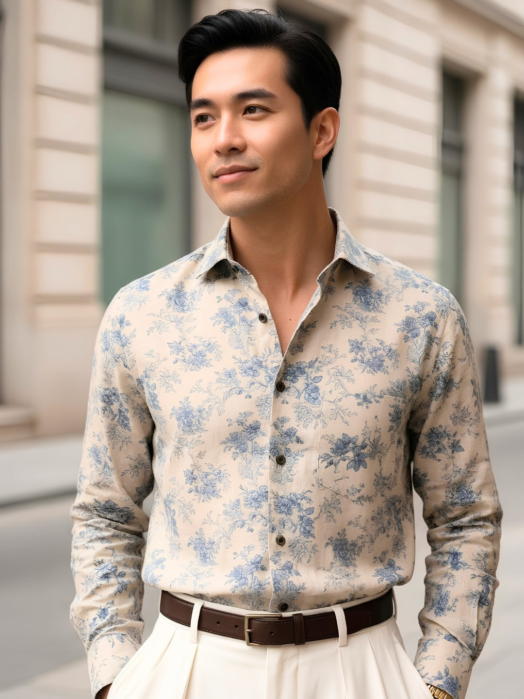 Men Grey Printed Shirt