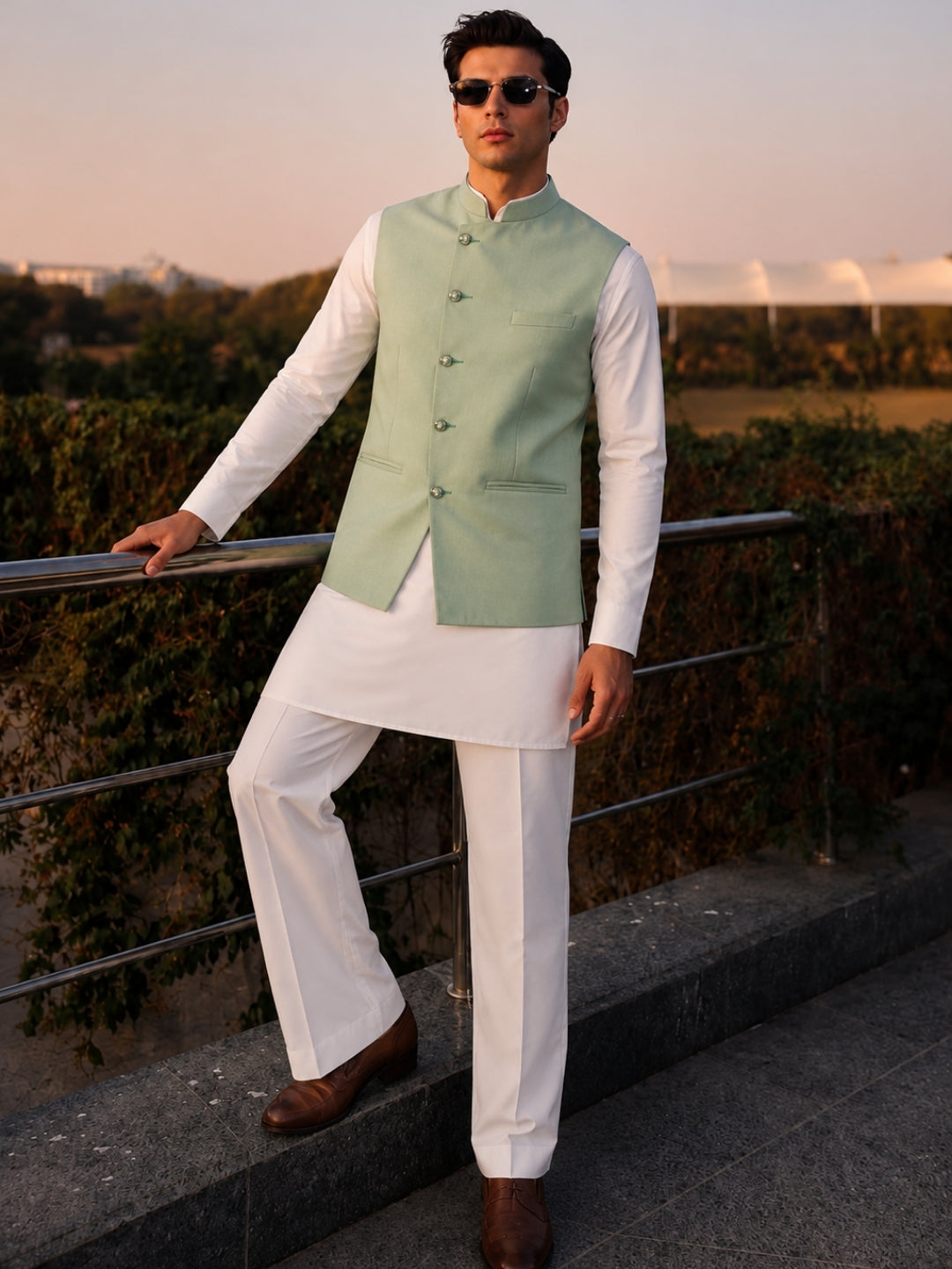 Men Kurta Set With Jacket