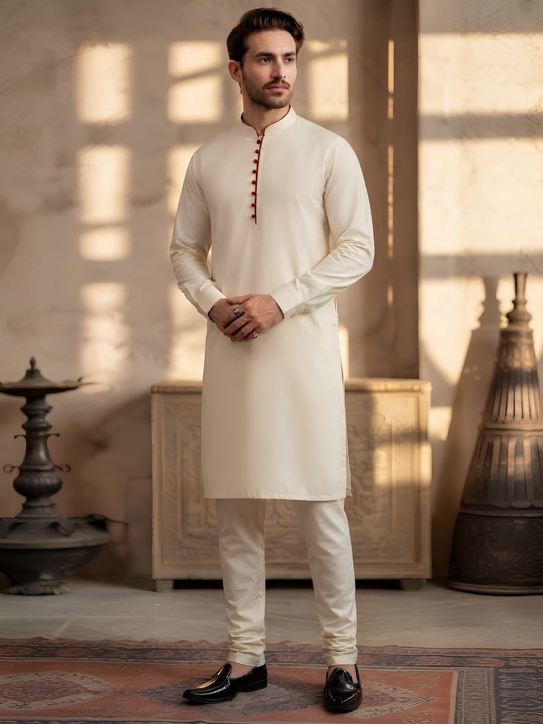 Men White Kurta Set