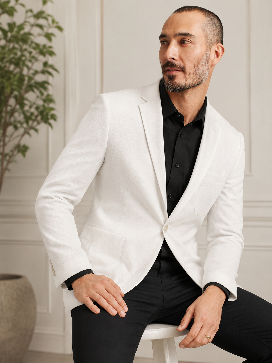 Men Linen Blazer