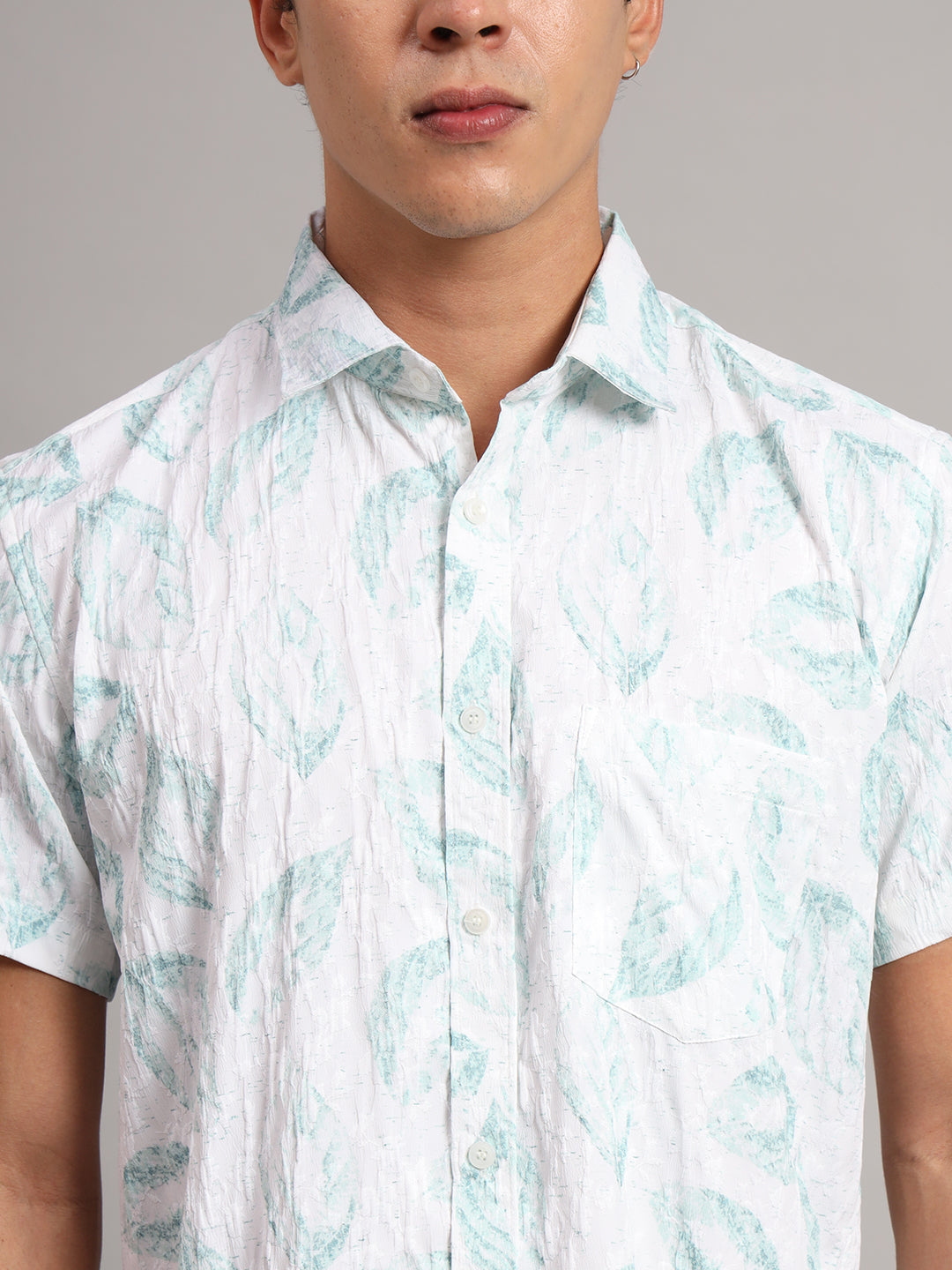 Men Casual Green Printed Shirt - Tahvo India