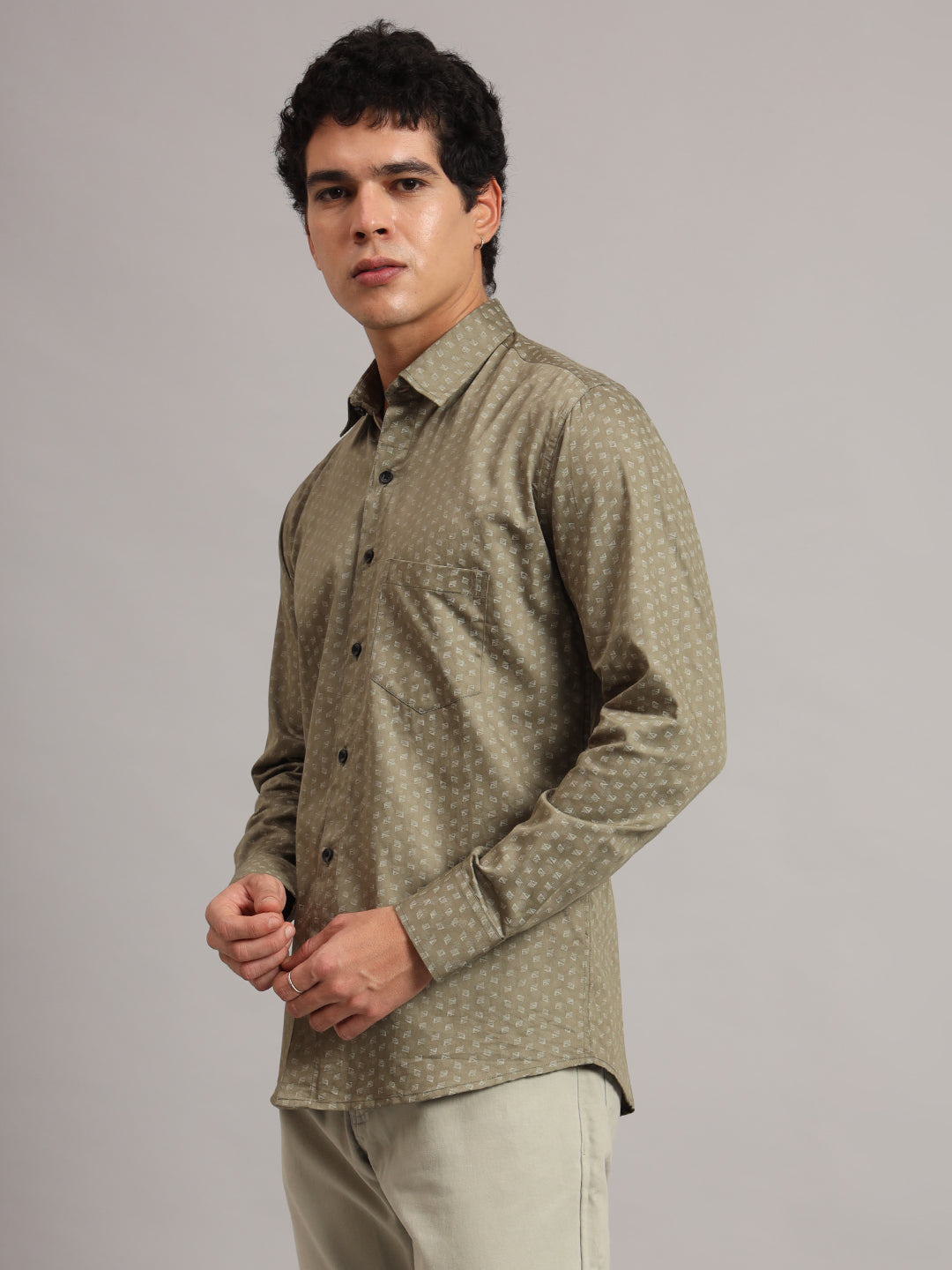 Men Brown Printed Shirt - Tahvo India