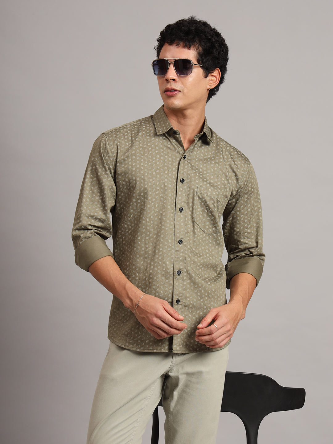 Men Brown Printed Shirt - Tahvo India