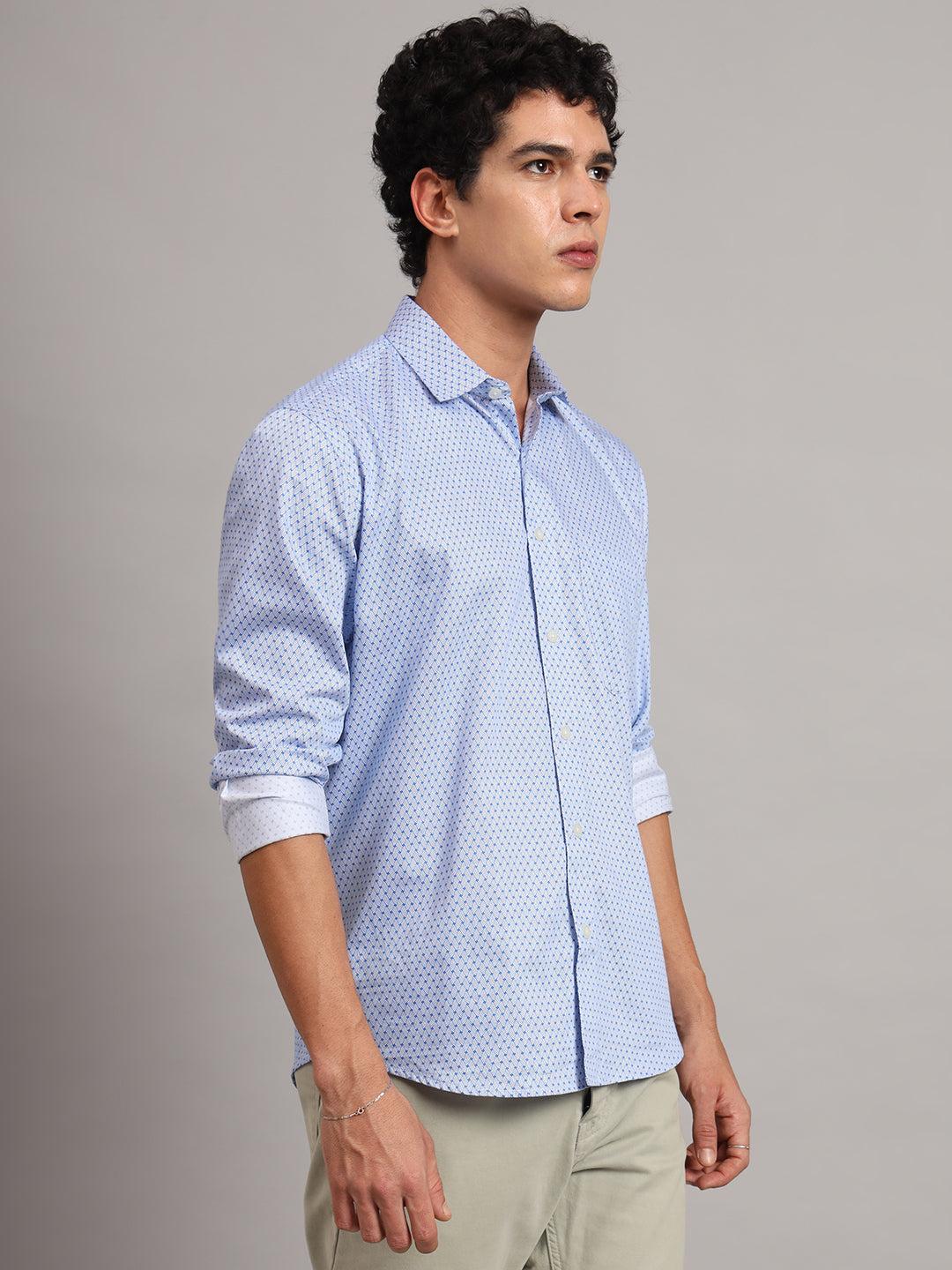 Men Blue Printed Shirt - Tahvo India