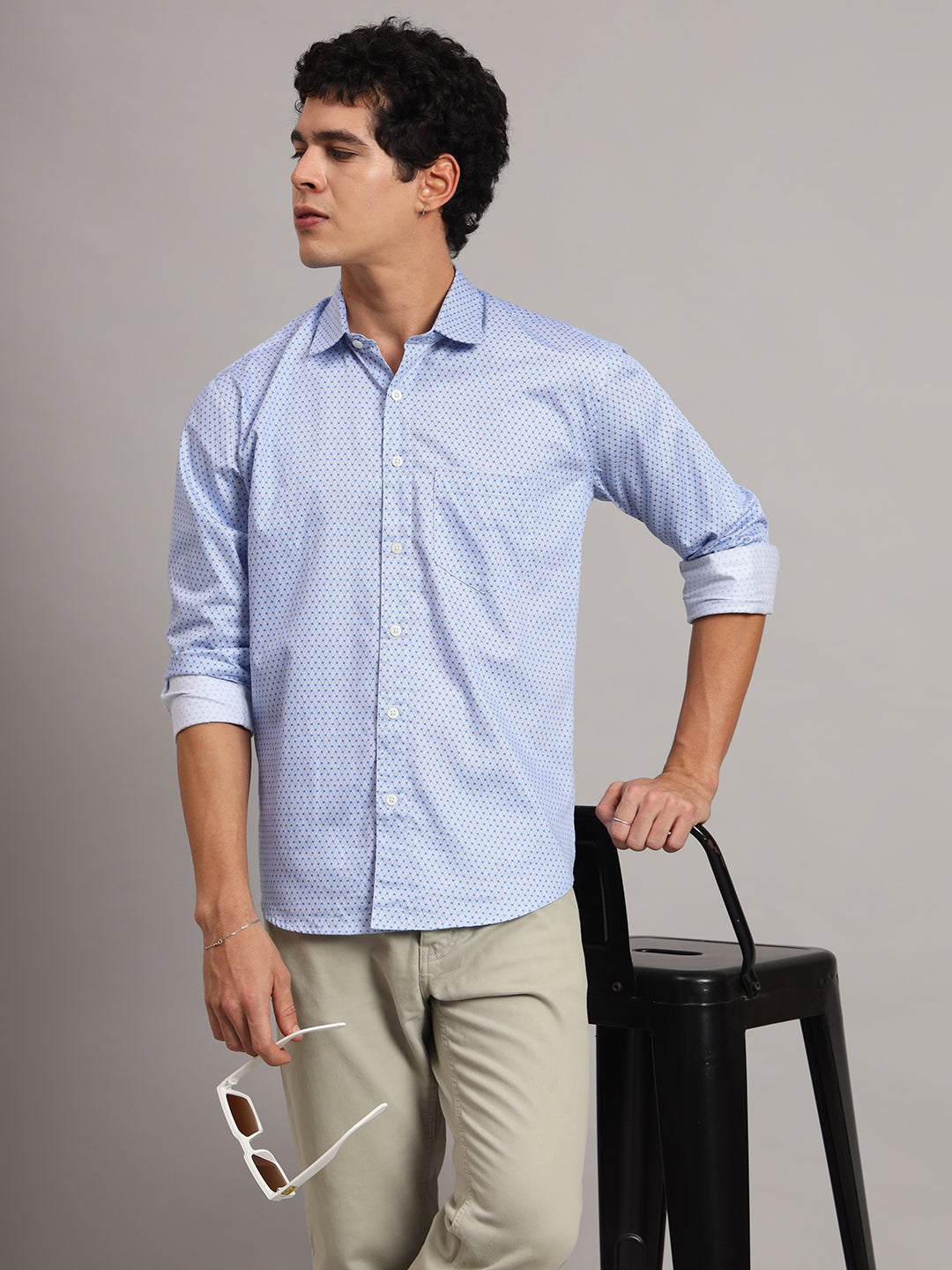 Men Blue Printed Shirt - Tahvo India