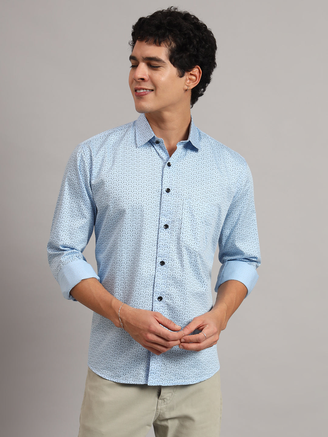 Men Blue Printed Shirt - Tahvo India