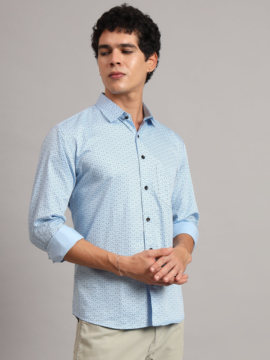 Men Blue Printed Shirt - Tahvo India