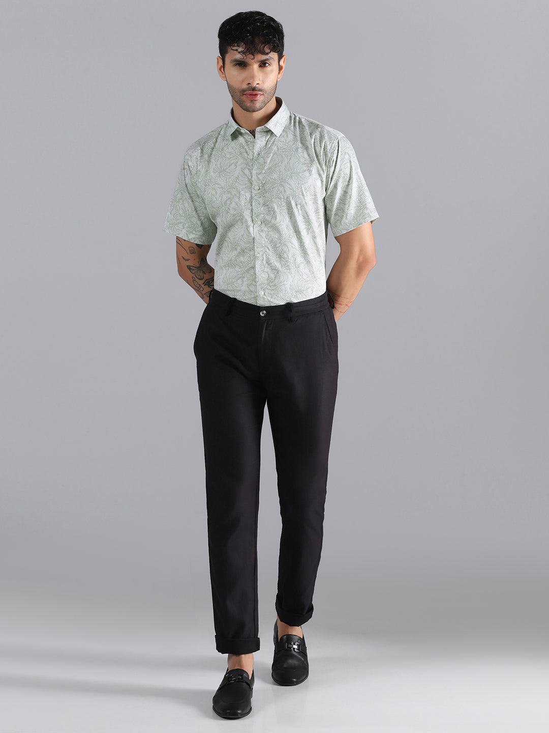 Tropical Leaf Printed Half Sleeve Shirt - Tahvo India