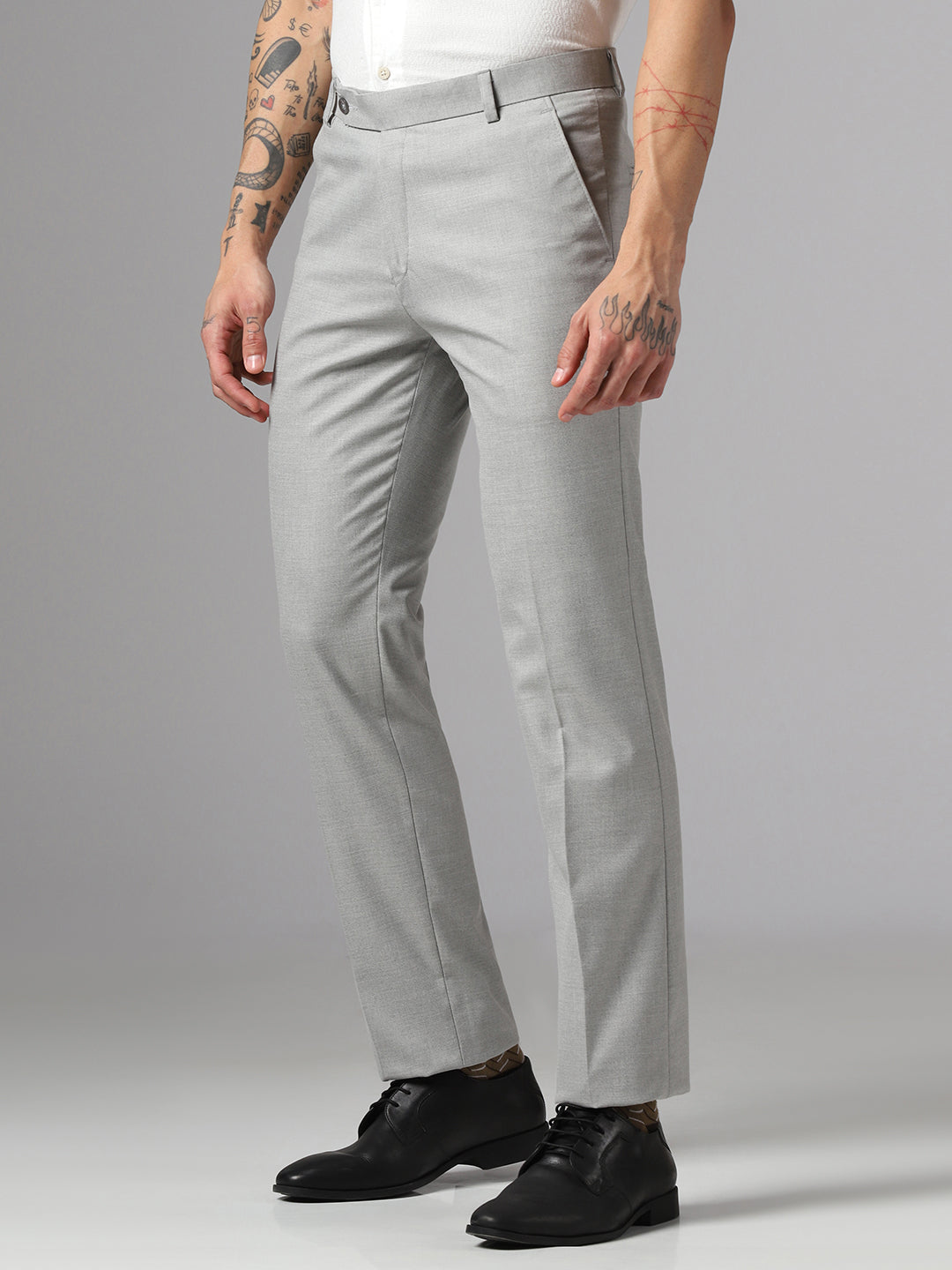 Men Light Grey Trousers
