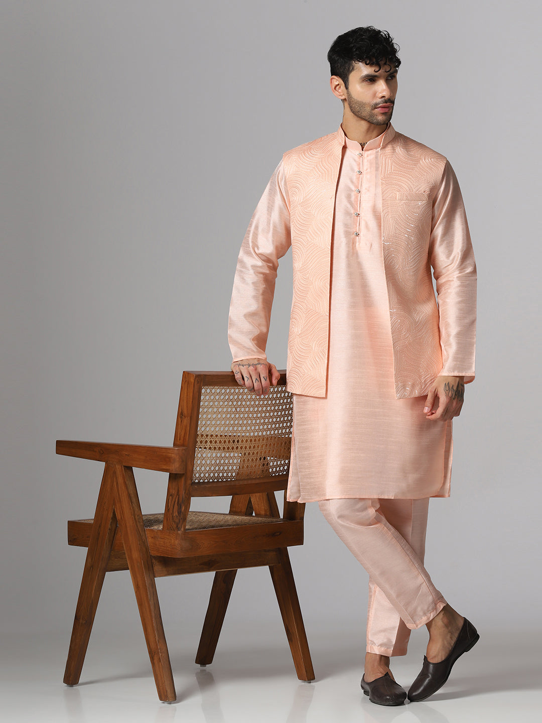 Men Maroon Sherwani - Tahvo India