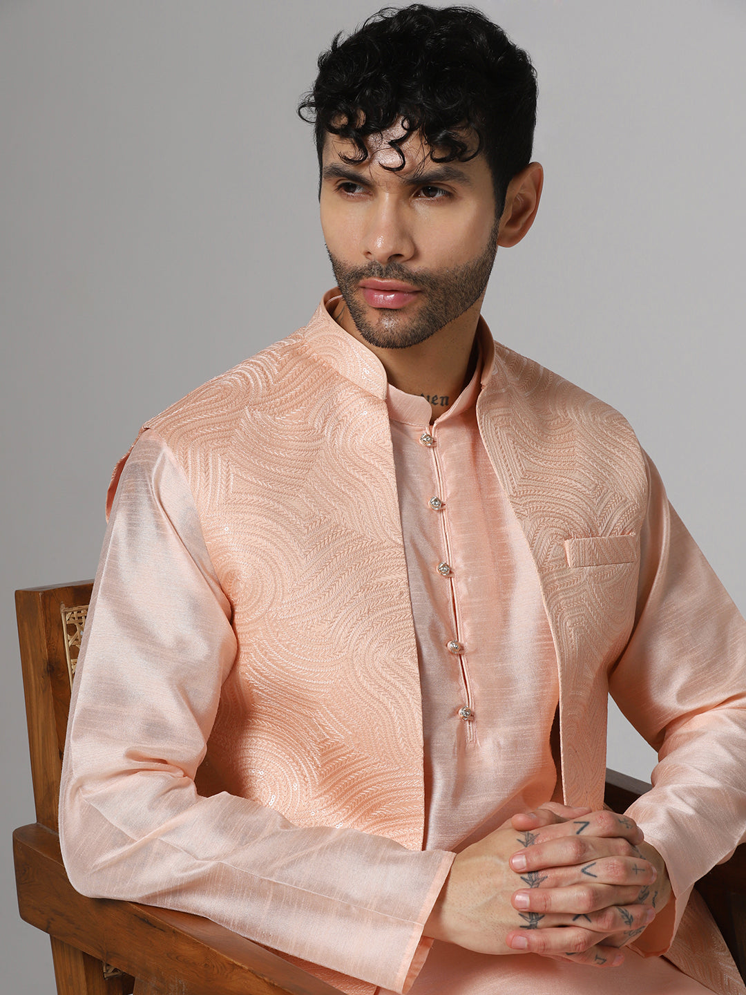Men Maroon Sherwani - Tahvo India