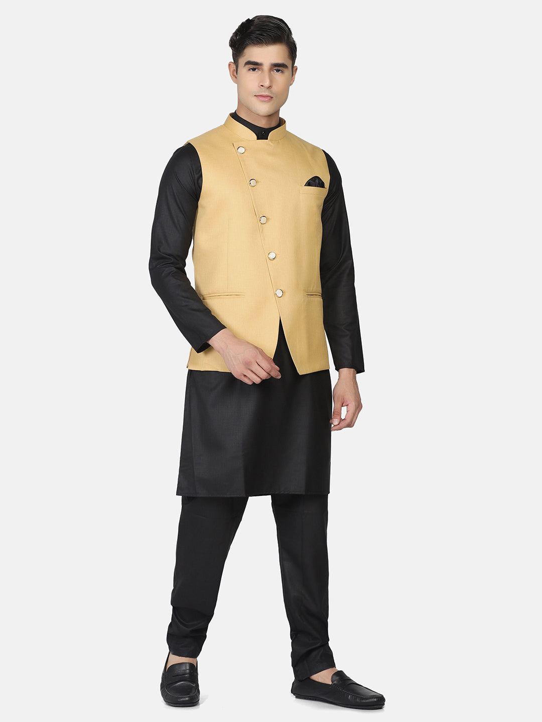Men Kurta Set With angrakha Jacket - Tahvo India