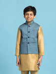 TAHVO Boys Blue Printed nehru jacket