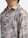 TAHVO Boys Grey Printed shirt
