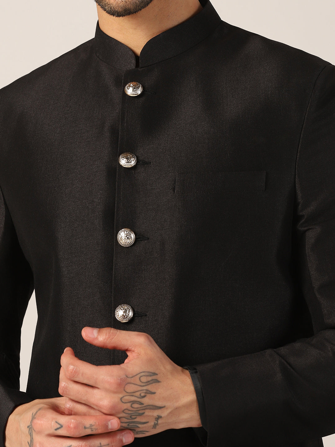 Imperial Black Sherwani Set