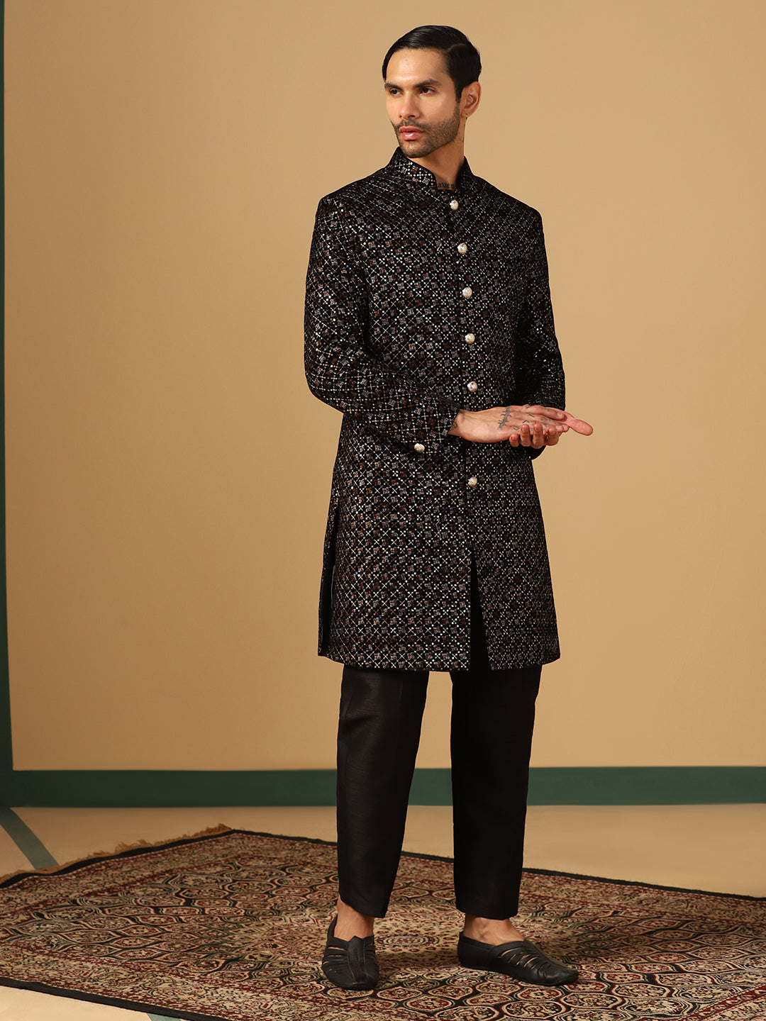 Men Orange Cotton Kurta - Tahvo India